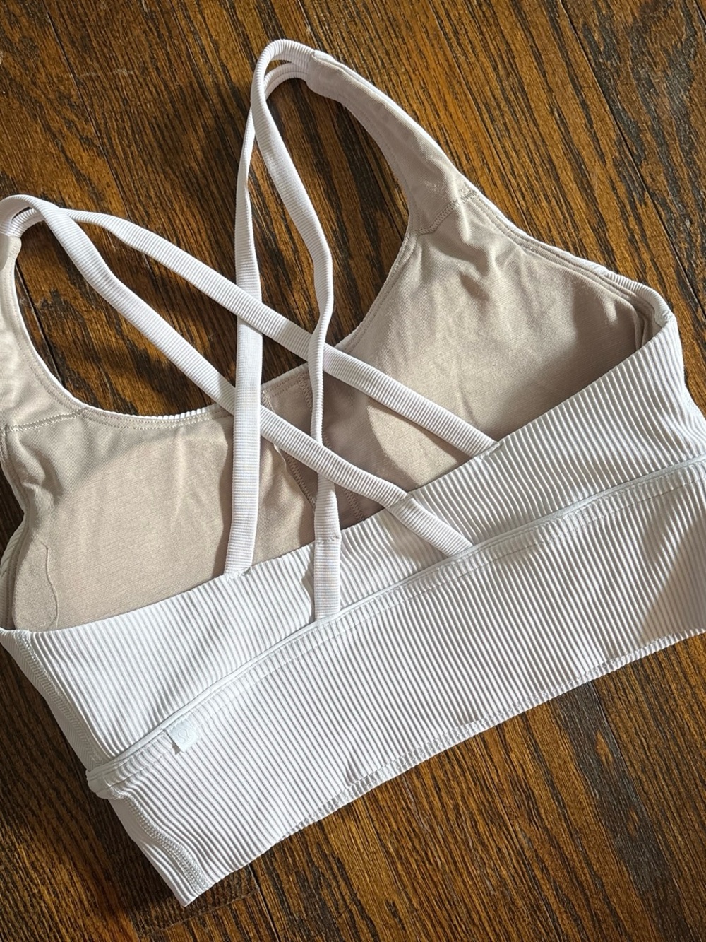 Lululemon Ribbed Energy Sports Bra—White